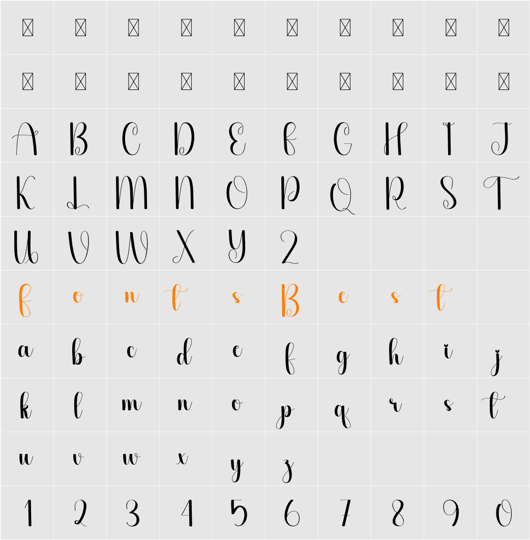 Sothick Character Map