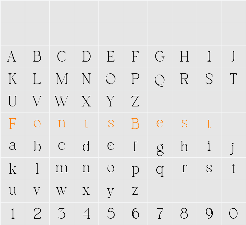 Notica Serif Character Map