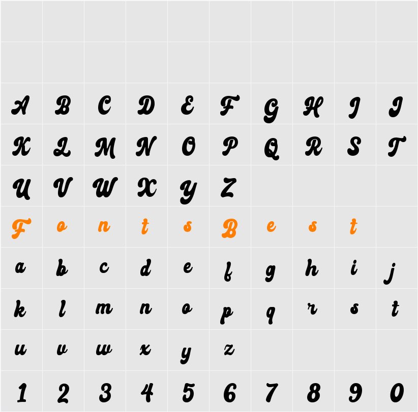 Rodeos Character Map