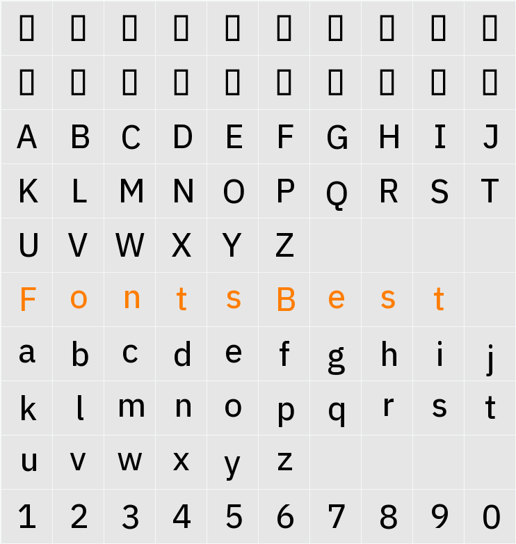IBM Plex Sans KR Text Character Map