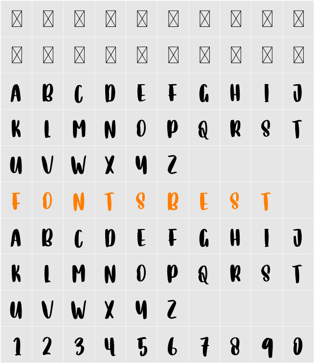 Best Wishes Character Map