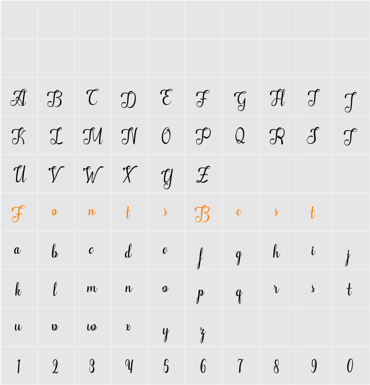 Alifa Character Map