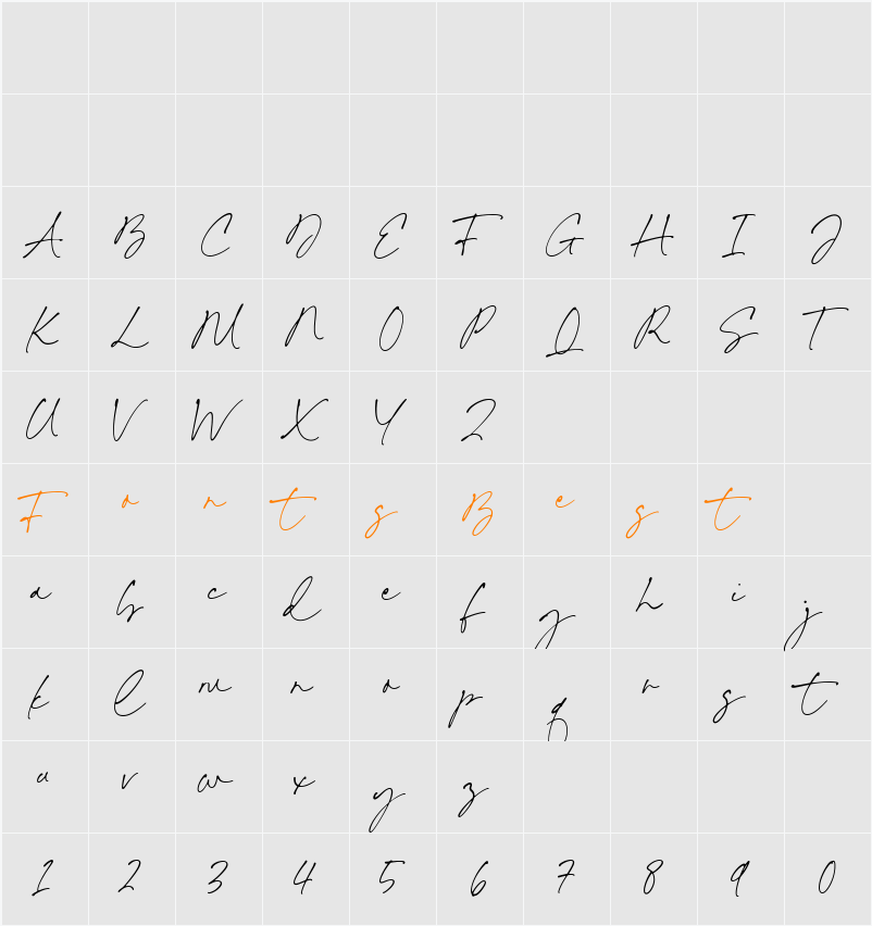 Simple Mosquita Character Map