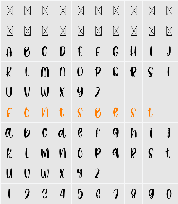 Hopes Smile Character Map