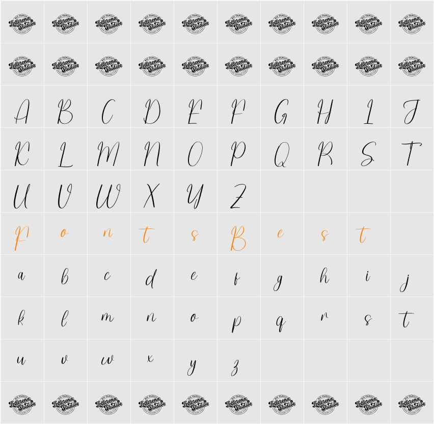 Rustic Nostalgia DEMO VERSION Character Map