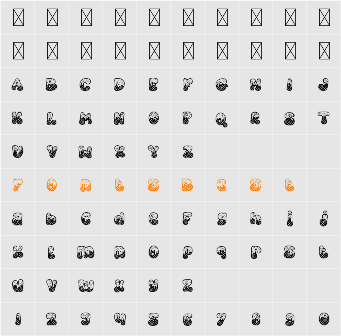 Cold Snowflake One Character Map