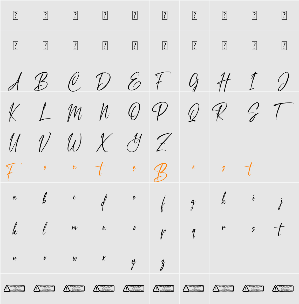 Starford Character Map