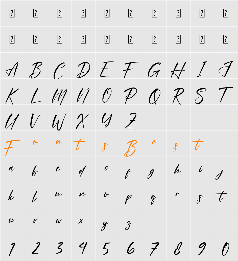 Hirarki Signature Character Map