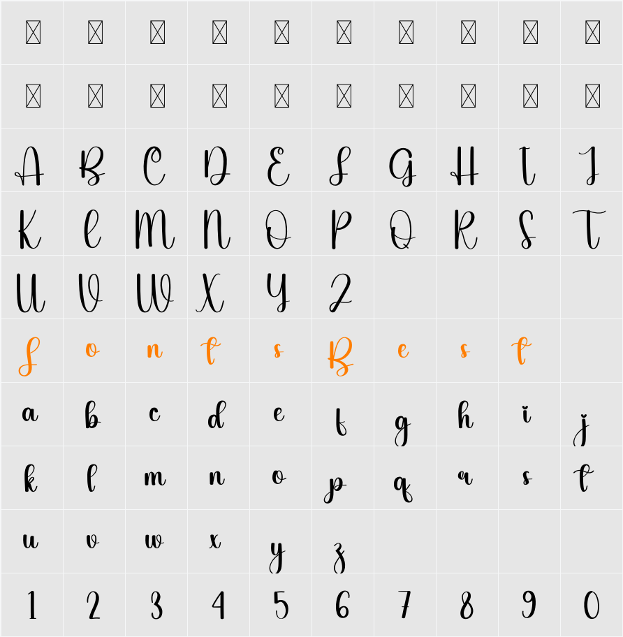 Black Line Character Map