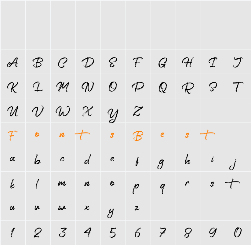 Perfect Bomber FreePersonalUse Character Map