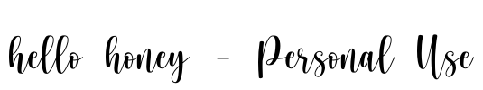 hello honey - Personal Use Font Image