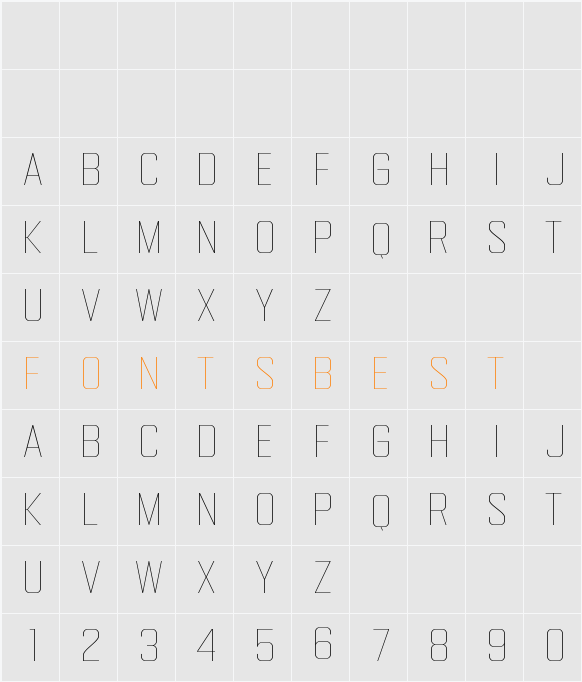 Gemsbuck 03 Thin Character Map