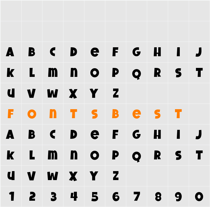 Goldy Burst Character Map