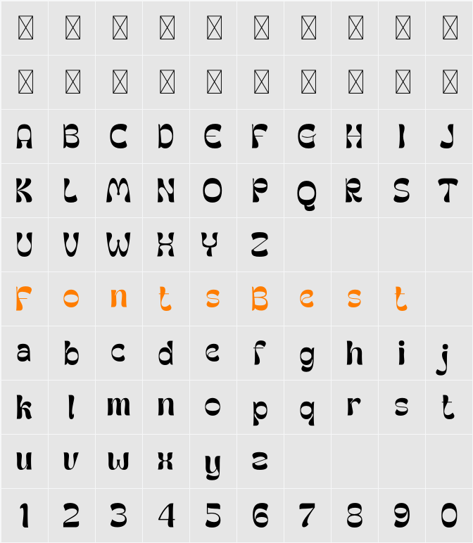 Groothe Character Map
