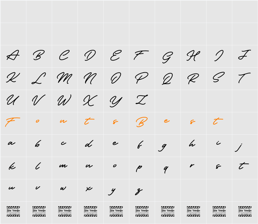 Vintage Signature Personal Use Character Map