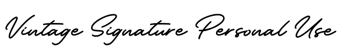 Vintage Signature Personal Use Font Image