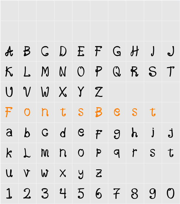 Attazack Character Map