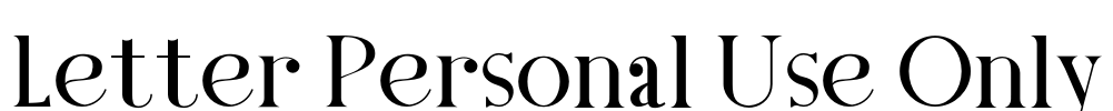 Letter Personal Use Only Font Image