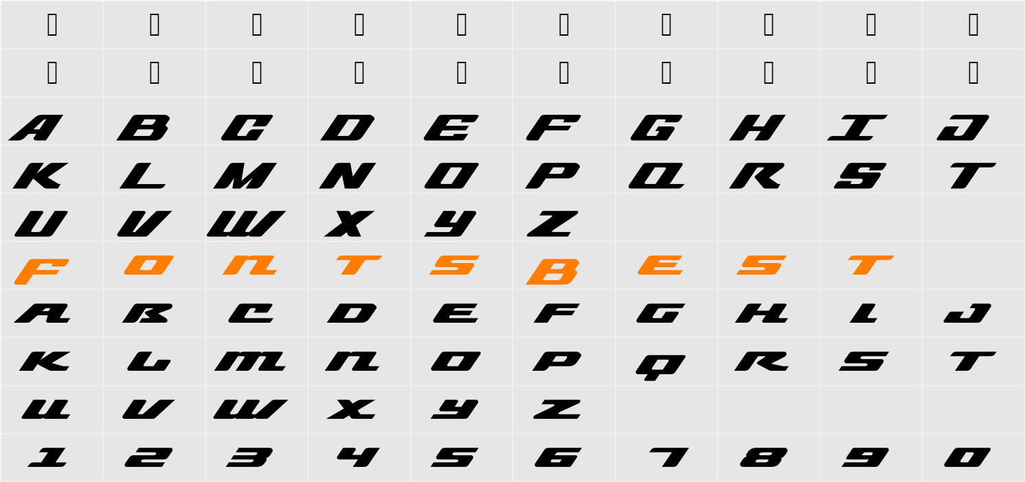 Straider Character Map
