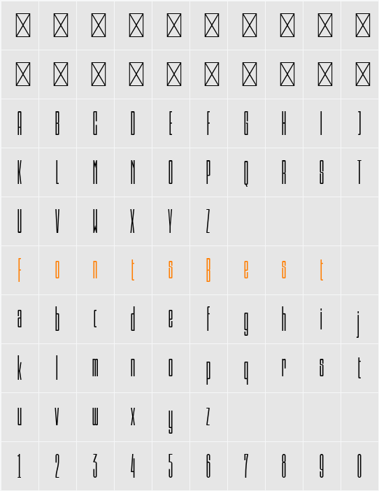 Psilograph ExtLt Character Map