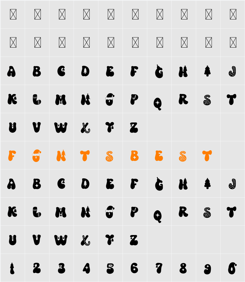 Retro Christa Character Map