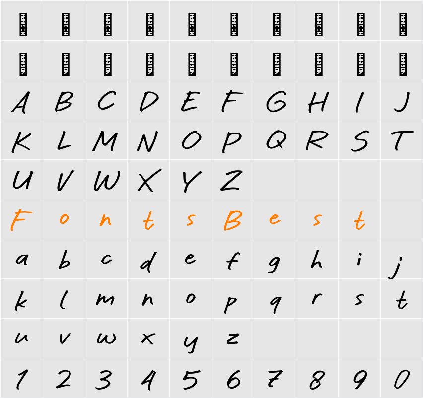 Alvifont Character Map