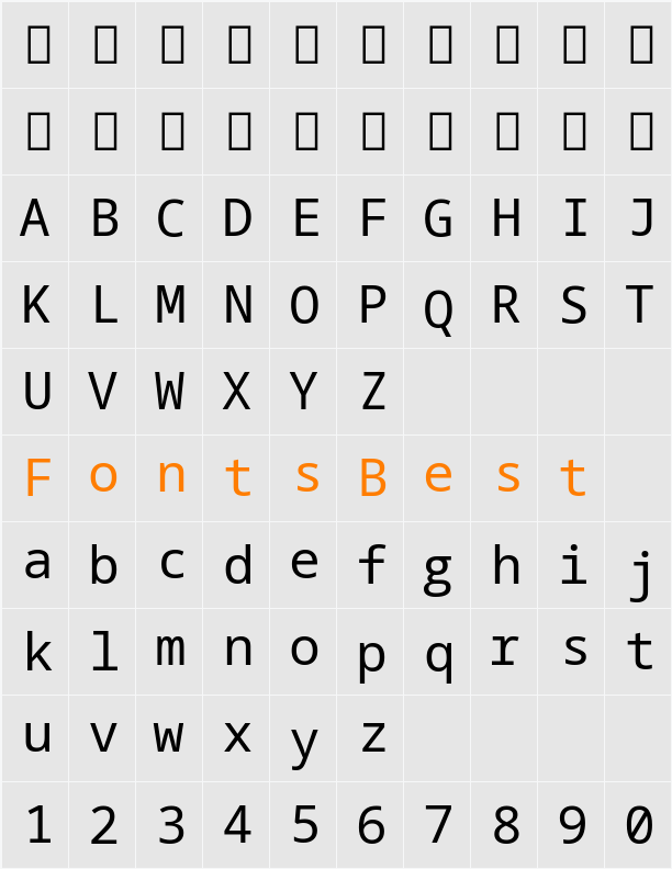 Natural Mono Character Map
