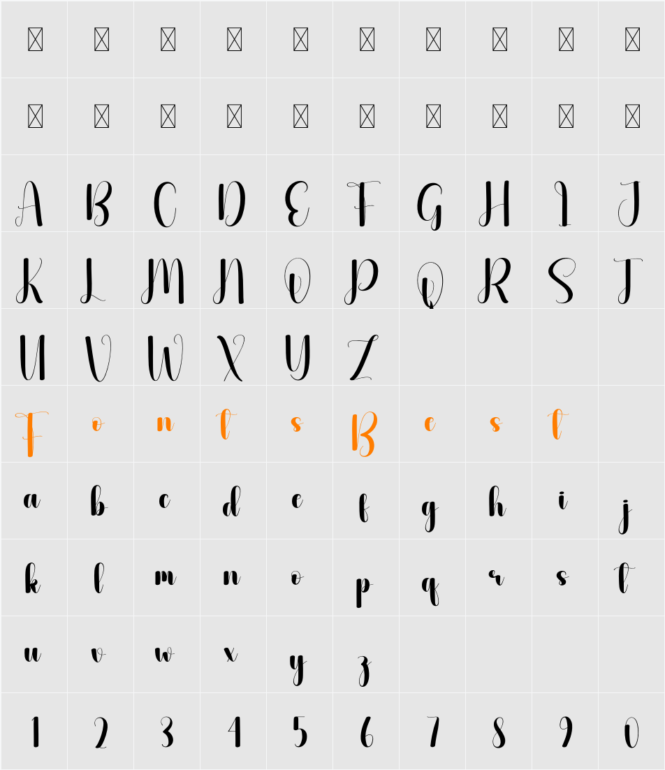 Pitchblack Character Map