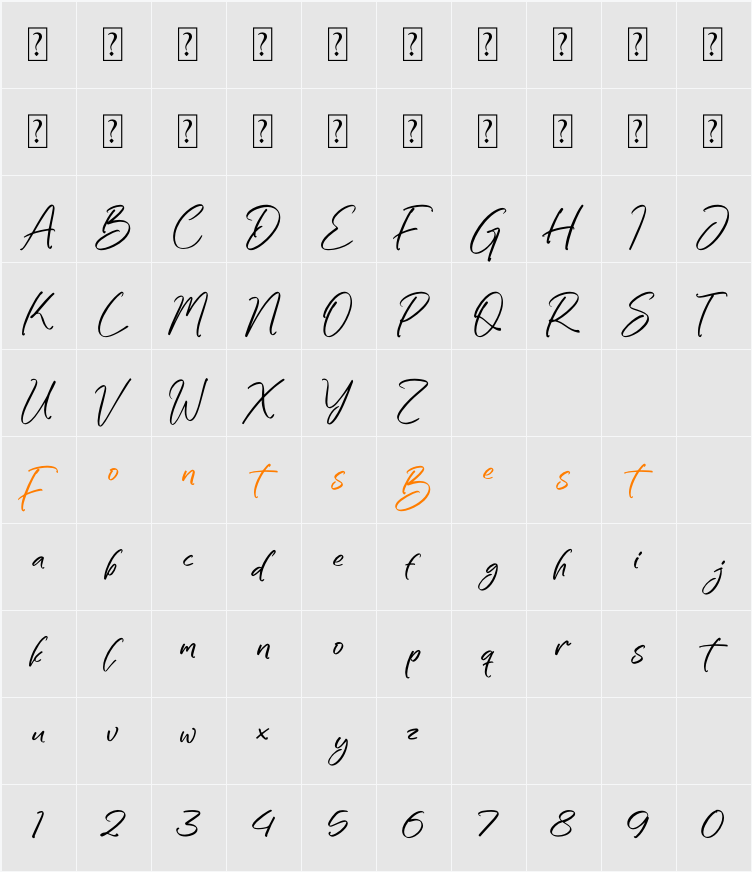 Xabilon Character Map