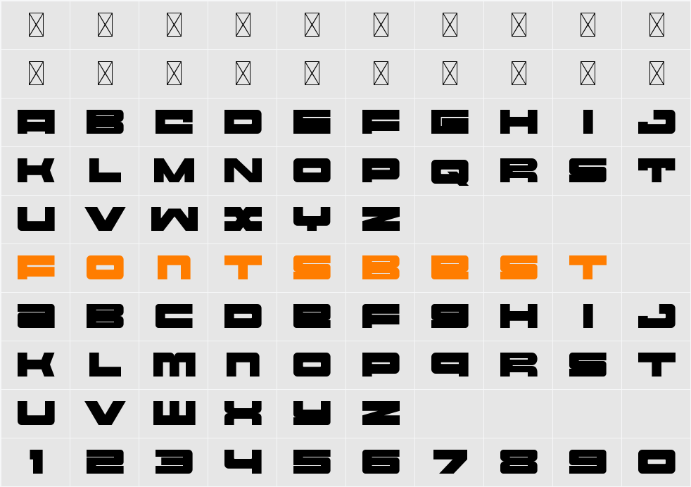 Super Ultra Supra One Character Map