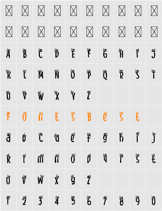 Meow Zilla Cat 5 Character Map