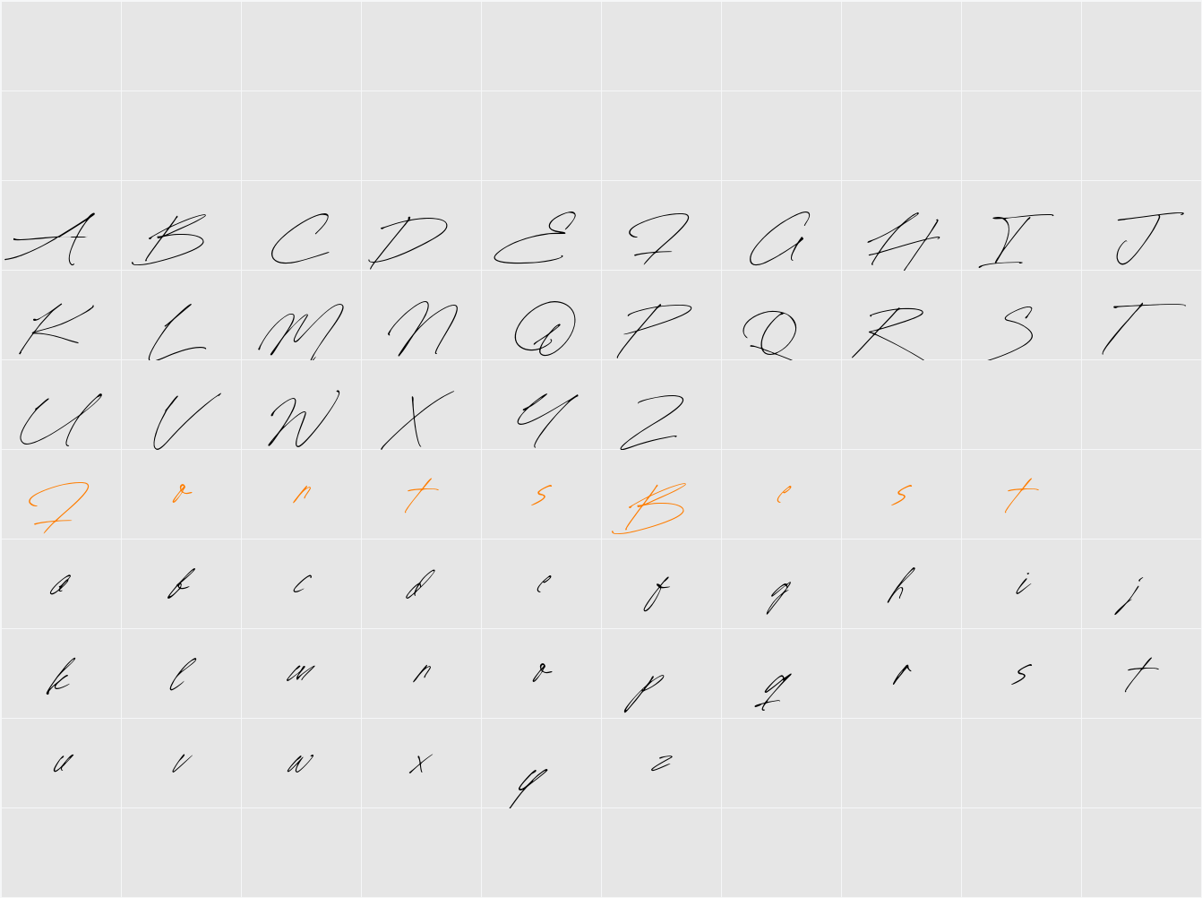 Signature Moment Character Map
