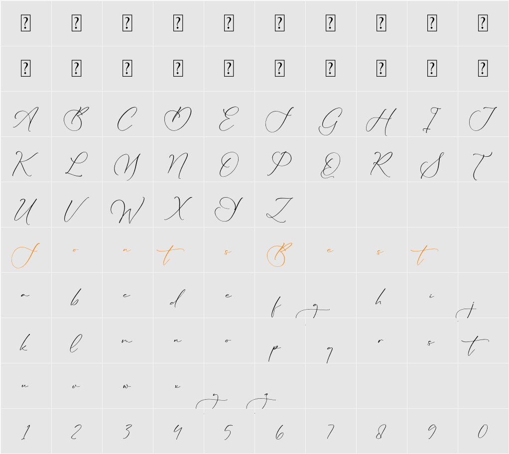 Lillywhite Character Map