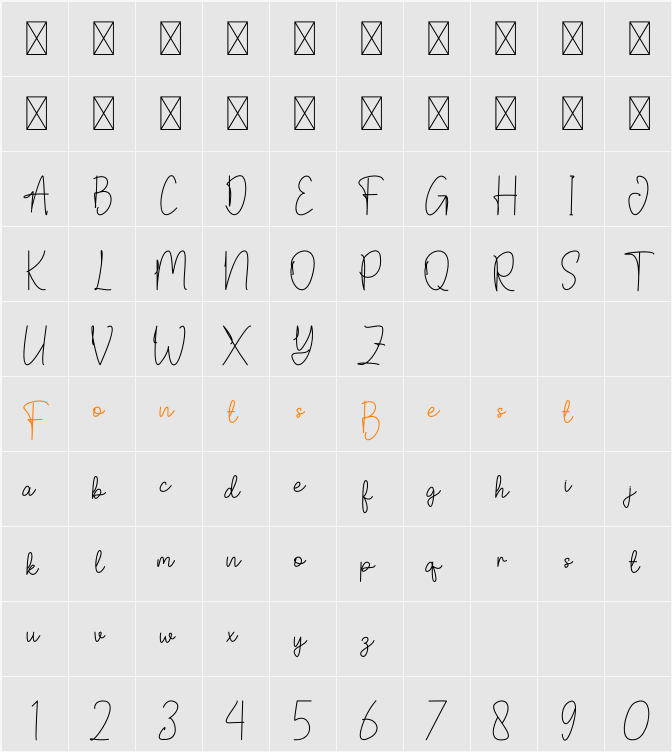 After Daylight Character Map