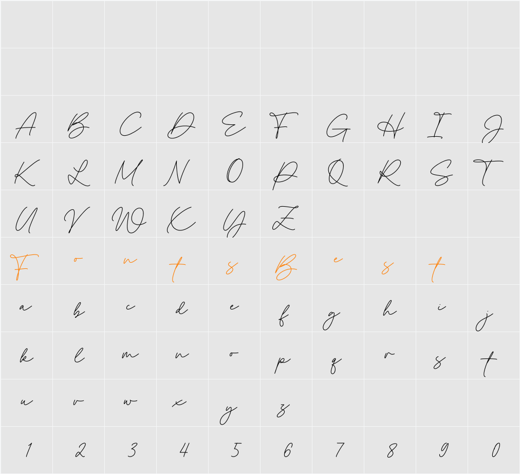 Royal Ambition Script Character Map