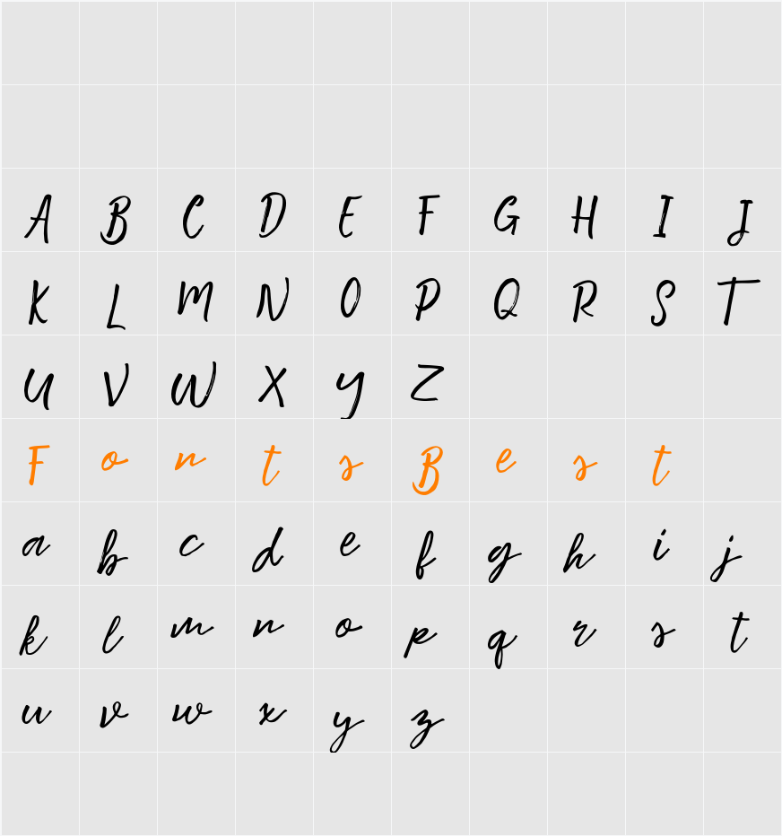 Motisan Brush Character Map