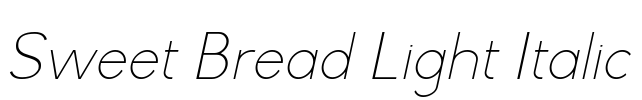 Sweet Bread Light Italic Font Image