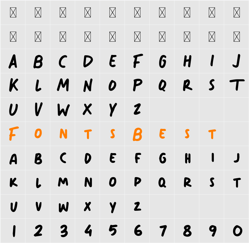 Sunday Time Character Map