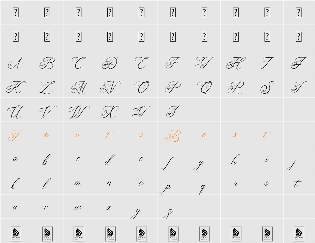 Moetyina Character Map