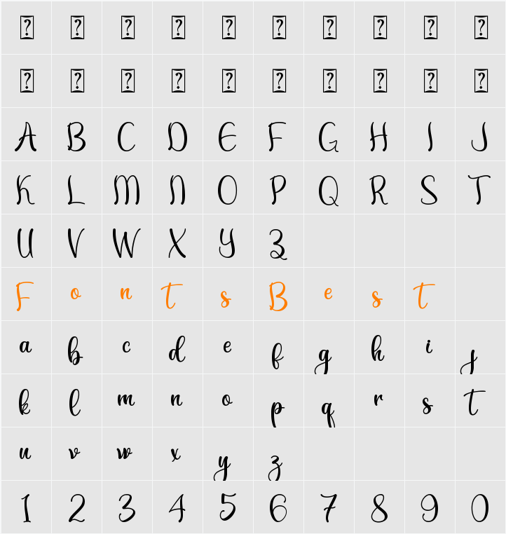 Andyou - Personal Use Character Map