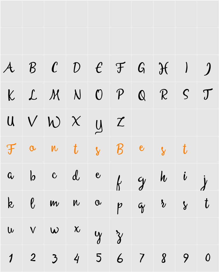Allessa Script Free Sample Character Map