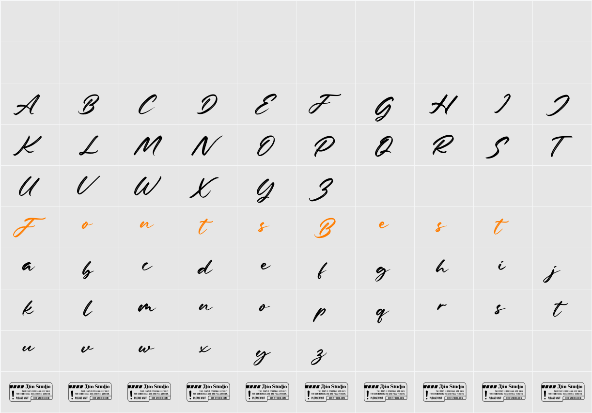 Amelliyo Personal Use Character Map