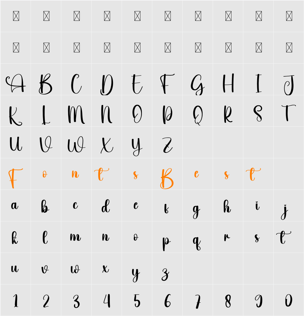 Astone Character Map