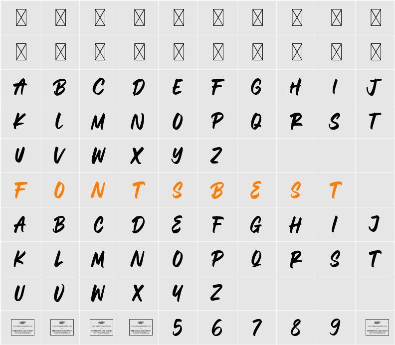 Thunderous One Character Map
