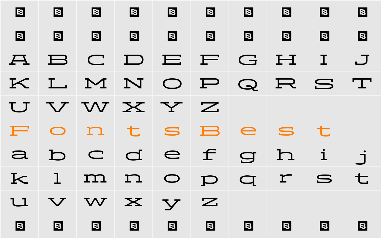 ADEROS TRIAL Wide Character Map