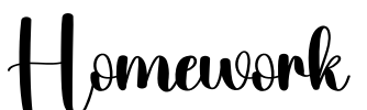 Homework Font Image
