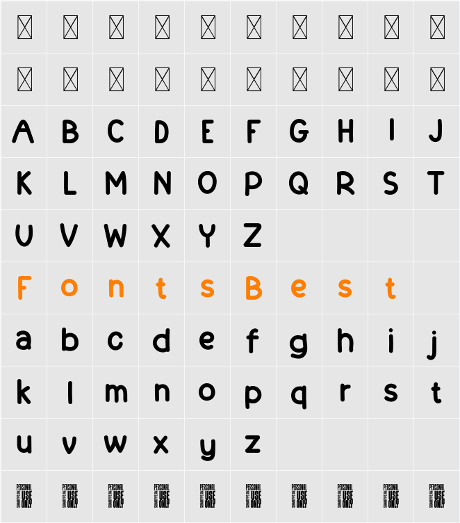 Handineat_PERSONAL_USE_ONLY Character Map