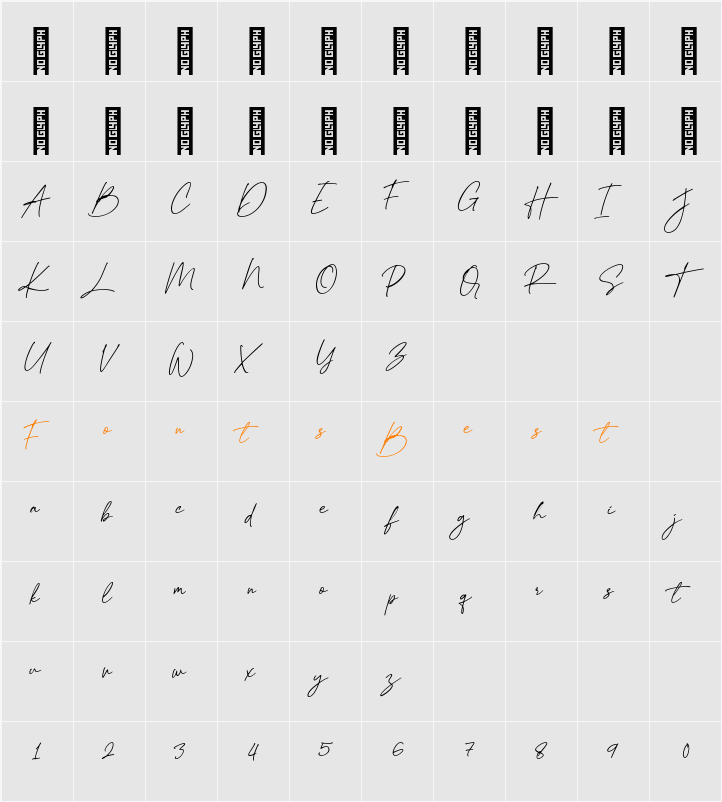 Selliboy DEMO Character Map