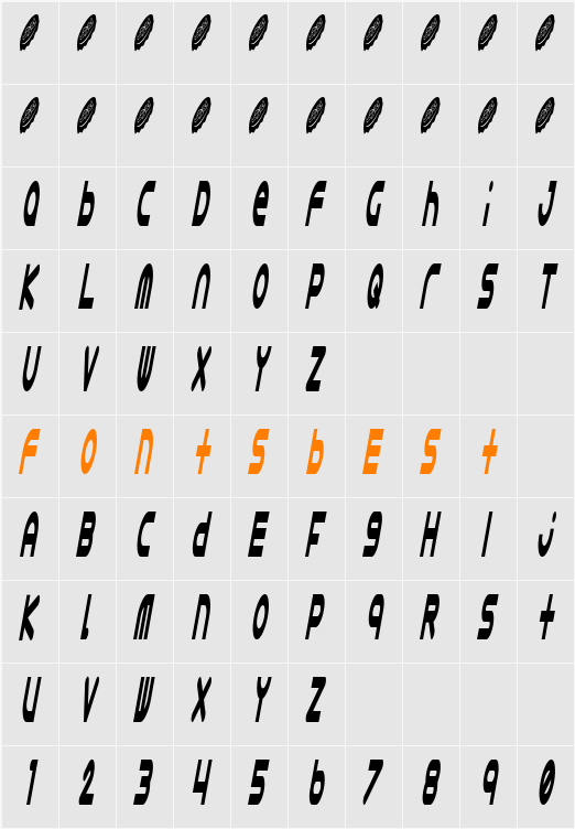 Astro 868 Character Map