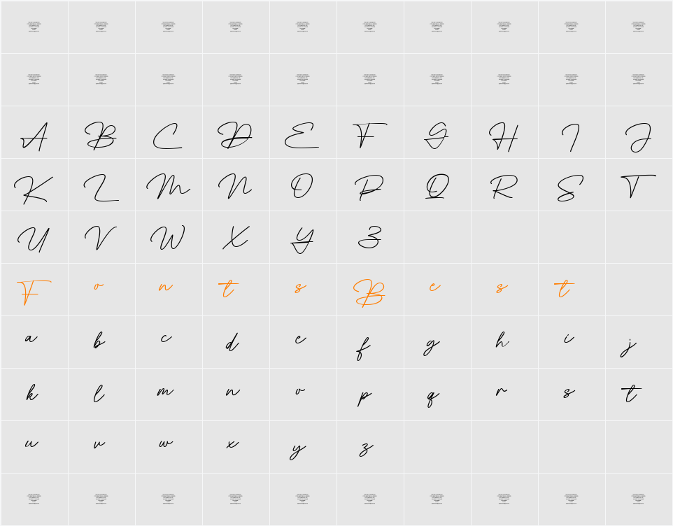 Delphin Character Map